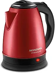Chaleira Elétrica Mondial Pratic Inox CE-06-R CHALEIRA ELÉTRICA-220V-VERMELHO/INOX
