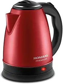 Chaleira Elétrica Mondial Pratic Inox CE-06-R CHALEIRA ELÉTRICA-220V-VERMELHO/INOX