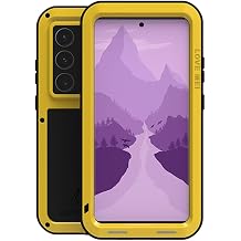 LOVE MEI for Samsung Galaxy S24 Ultra Metal Case,Outdoor Heavy Duty Rugged Aluminum Metal Military Bumper Shockproof Protection Case Cove Without Tempered Glass for Samsung Galaxy S24 Ultra Yellow