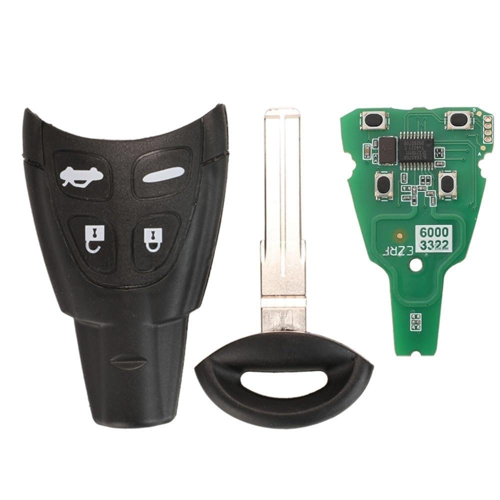 MSKEYZ - Llavero remoto de repuesto para SAAB 93 2003 2004 2005 2006 2007 SAAB 9-3 llavero SAAB 93 FCCID: LTQSAAM433TX con llavero (433 MHz WT47T)