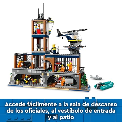 LEGO City Isla Prisión de la Policía 60419 juguete con helicóptero barco y cárcel para niños 7 años 4
