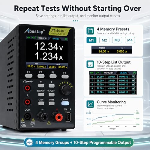 Image of DC Power Supply Multimeter, 60V 10A 300W Switching Power Supply 110V Input