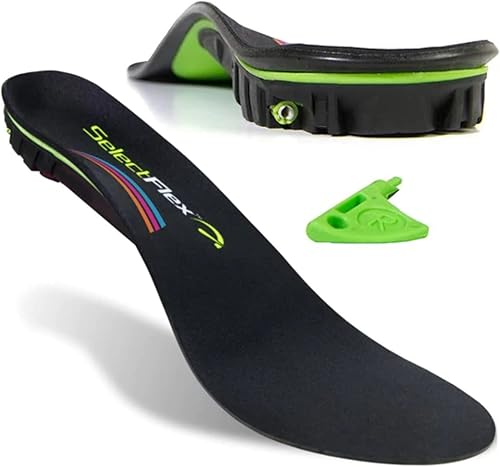 SelectFlex Plantillas ortopédicas con soporte de arco ajustable de 3 vías, multicolor