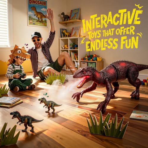 Image of Veeniix Remote Control Dinosaur Toys for Kids, 2.4GHz Big Size Dinosaur with Walking, Realistic Sounds, Demo Mode, Rechargeable Jurassic Toys for 6-7, 8-12, Birthdays, Parties, Children's Day
