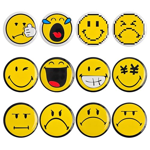 SMILEY WORLD® Pinback Buttons, Classic Round Smiley Face Badge with Safety Pin Back, Ideal for Backpacks and Garments