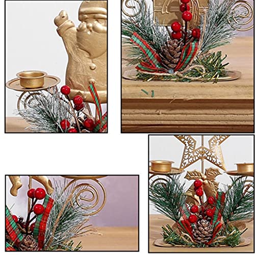 Bougeoir de table de Noël élégant en métal pour décoration raffinée - 5