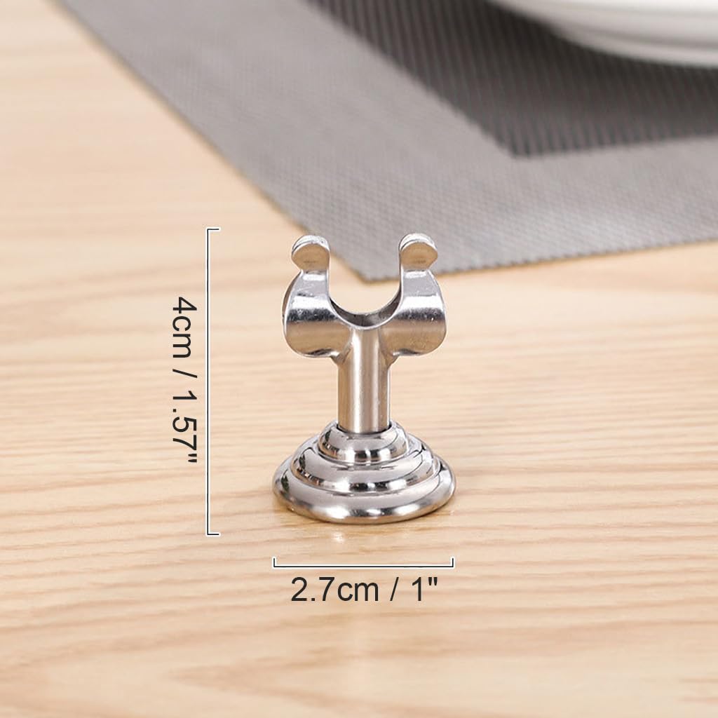 Soportes pequeños para números de mesa, soporte de acero inoxidable para tarjetas de lugar para fotos, letreros de comida, bodas, restaurantes, cumpleaños, soporte moderno para tarjetas de centro