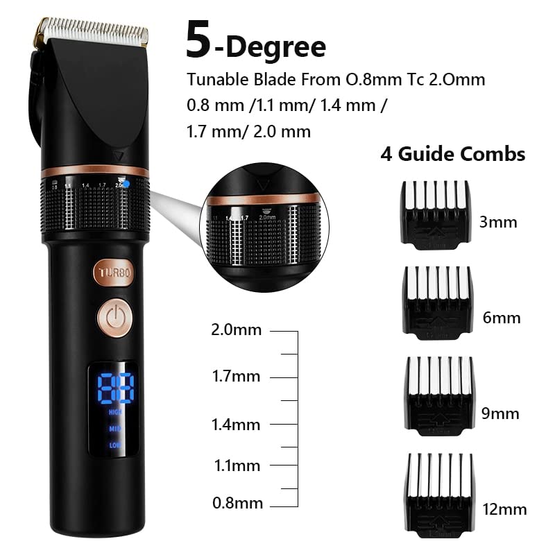 Miniatura 5 de Cortapelos para hombres, máquina de cortar pelo eléctrica recargable, cortador de pelo de titanio de cerámica, hoja de peluquería para hombres,