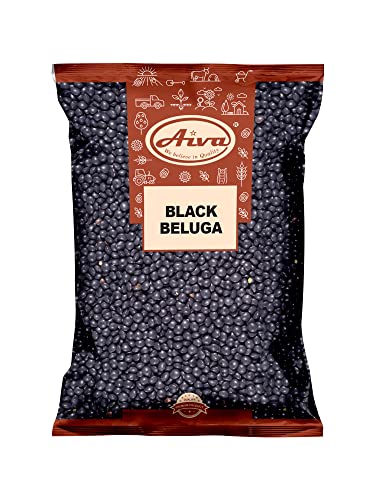 AIVA WE BELIEVE IN QUALITY Lentejas negras Beluga Aiva (4 libras) - Lentejas negras enteras prémium para sopas, ensaladas y preparación de comidas