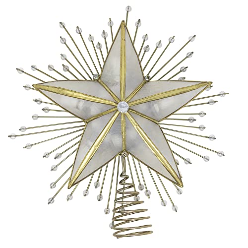 Kurt Adler Capiz Star Treetop with Rays and Beads