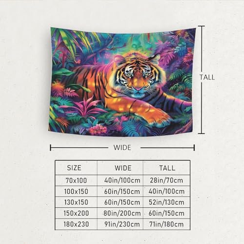 Tapisserie murale tigre 3D EEBSEIVNE 180x230 cm en tissu grand format - 6