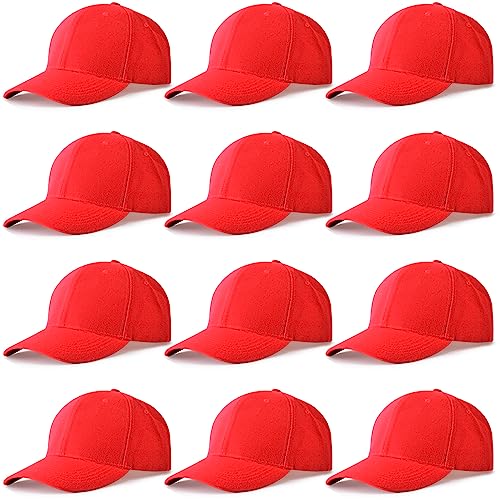 Image of NOBONDO 12 Pack Unisex Baseball Caps - Bulk Wholesale Blank Plain Adjustable Hats for Men & Women