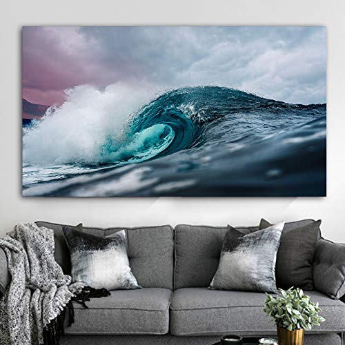 Affiches et Impressions Mer Vagues Toile Paysage Grand Format 80x110cm