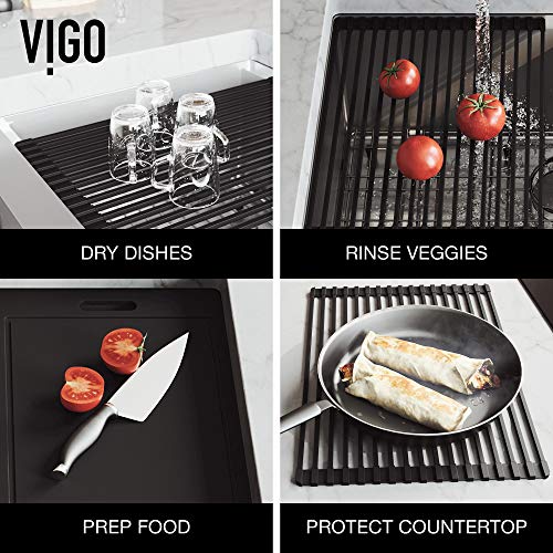 Vigo Vg15946 Oxford All-In-One Farmhouse Stainless Steel 36 In 0-Hole Single Bowl Kitchen Sink With Edison Faucet In Matte Gold #TOP6