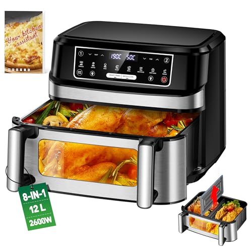 Friggitrice ad Aria Calda a 2 Camere | Airfrey 12L Regolabile e Camera...