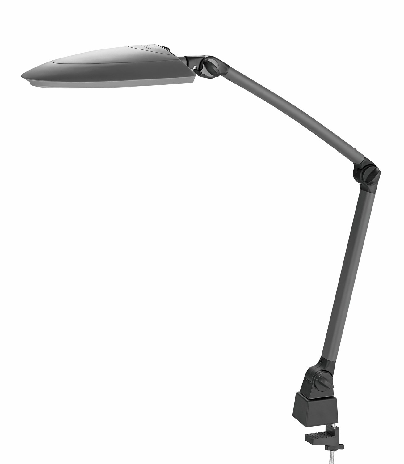 Alco-Albert - Lampada da scrivania a LED con base e morsetto da tavolo 11W | Lampada da lavoro flessibile con doppio braccio regolabile, base e morsetto da tavolo per la massima mobilità