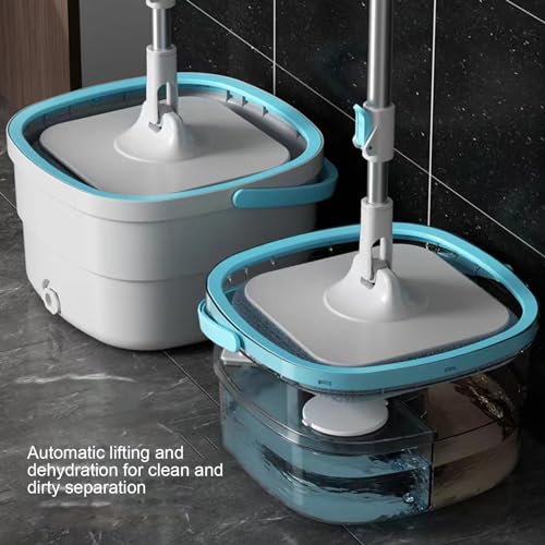 Pzuryhg Mop Eimer Set - Wischeimer mit Auswringer | Mop und Eimer mit Auswringer Set für Zuhause, Spinning Mop Eimer Set für Bodenreinigung und Wandreiniger – Bild 6