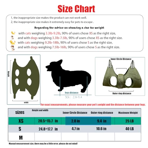 Image of Cat and Dog Grooming Hammock with Safety Belt for Nail Clipping、Grooming,Cat Bathing Bag for cat Nail Trimming,Pet Claw Care Bag, Dog Grooming Harness（XS,Be Sure to Check The Size Chart）