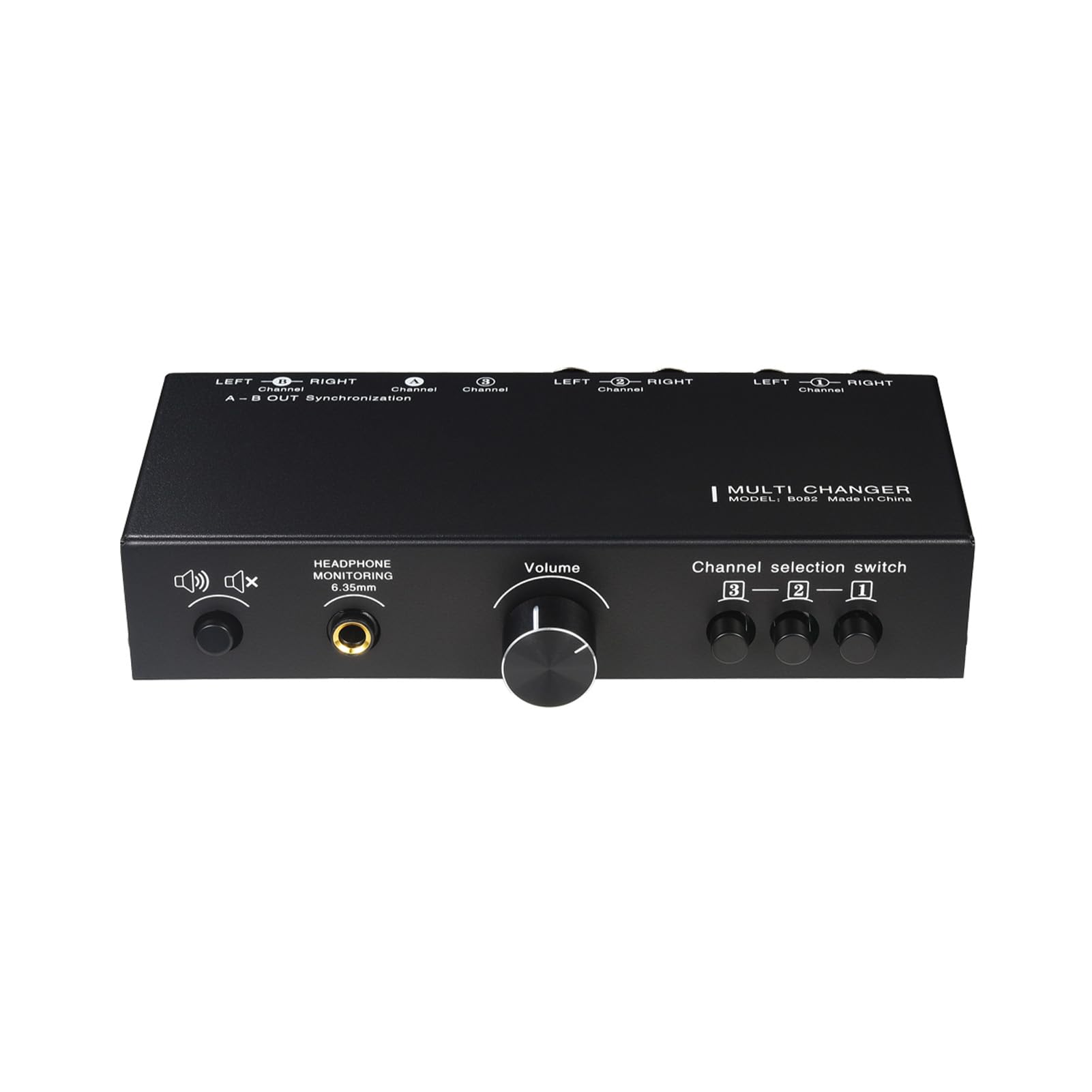 Commutatore di Segnale Audio 3 in 3 Uscite, Selettore di Linea Bilanciata Controller Volume Preamplificatore Passivo con Interruttore Mute e Uscita Cuffie per Altoparlanti Dispositivi Audio