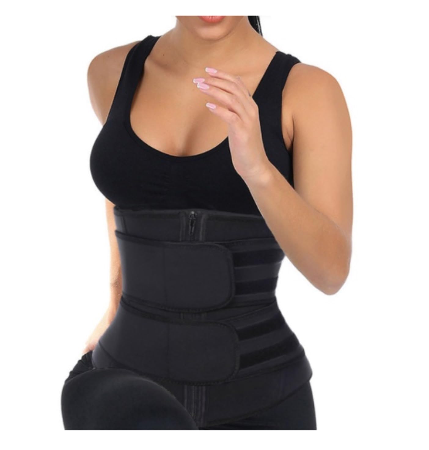Faja Lumbar Faja Moldeadora De Cintura, Corsé Adelgazante, Moldeadora De Cuerpo, Control De Abdomen, Banda Recortadora, Sauna, Entrenamiento De Sudor, Deportes Cinturón Apoyo Lumbar(Black,M)