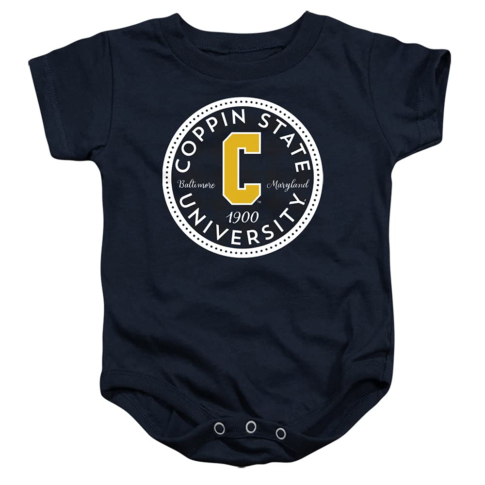 Coppin State University Official Plaid Badge Unisex Infant Snap Suit for Baby,Navy, 18 Months