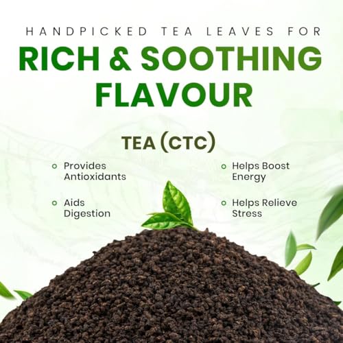 Image of Marvel Tea Yellow Premium Tea 1Kg, Strong Kadak CTC Loose Tea, Handpicked Strong Chai Unique Blend From Assam & Darjeeling, Refreshing Aroma & Rich Taste