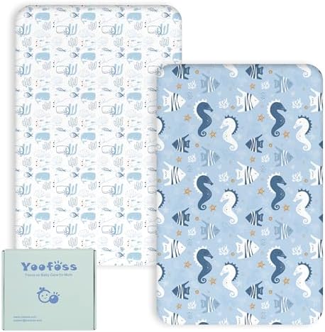 Yoofoss 2 Pack Baby Spannbettlaken Spannbetttücher 70x140 cm Mikrofaser Matratzenauflage Atmungsaktiv Matratzenschoner Laken für Beistellbett Babybetten Kinderbett