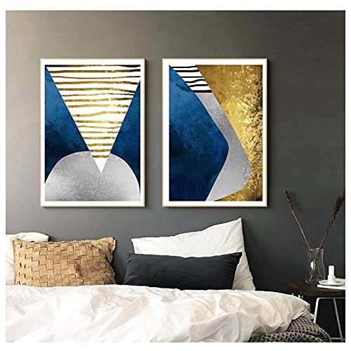Pintura abstracta de la luna azul para renovar paredes vacías con cuadros modernos de 50x70cm