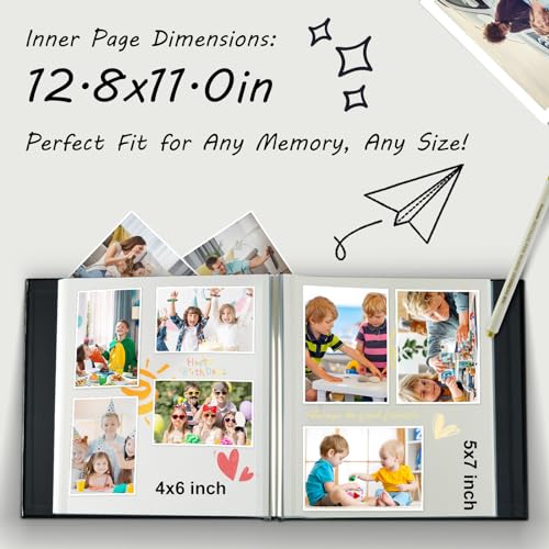 Posater SELF ADHESIVE SCRAPBOOK ALBUM-BLACK Large Photo Album Self Adhesive Scrapbook Album thumb #1