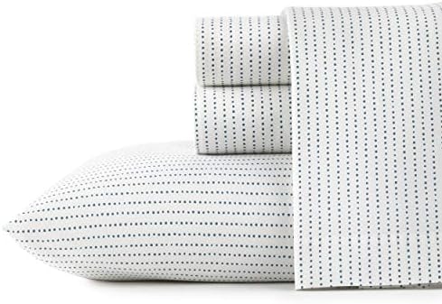 City Scene - King Size Sheet Set, 100% Long-Staple Percale Cotton Bedding, Crisp & Cool, Deep Pockets, Bed Sheets with Matching Fitted Sheet & Pillowcases (Radius Blue) - Thumbnail 2