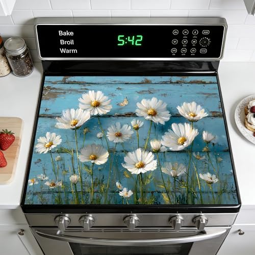 Image of Stove Burner Covers Non-Slip Electric Cooktop Protector Mat (Dandelion)