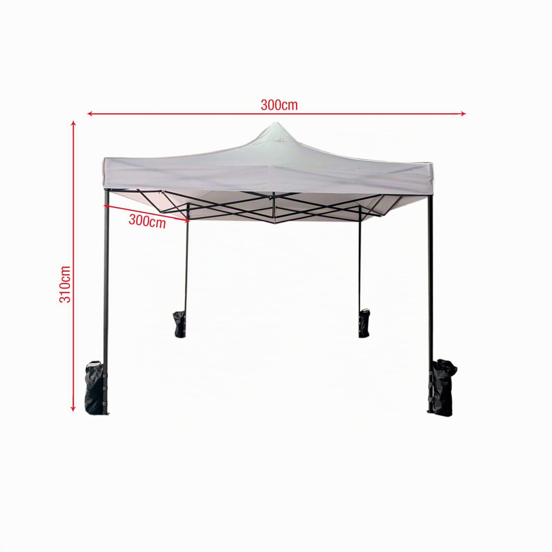 Rebecca Mobili Tonnelle en Accordéon Pavillon Blanc avec 4 Sacs de Poids Polyester Métal avec Sac de Transport Foires Terrasse Fêtes - 3,1x3x3 m (H x L x P) - Art. RE6326
