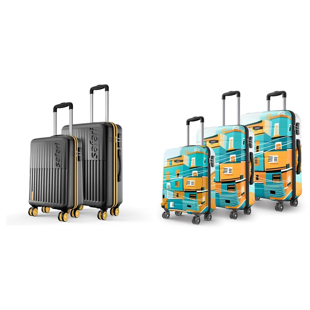 safari Astra Neo 8 Wheels Set of 2 (Cabin + Medium) Trolley Bags, Hard Case Polycarbonate, 360 + Oasis 55, 65 & 77 Cms Polycarbonate Trolley Bag, Printed Cabin 8 Wheels Spinner Travelling-picture-41