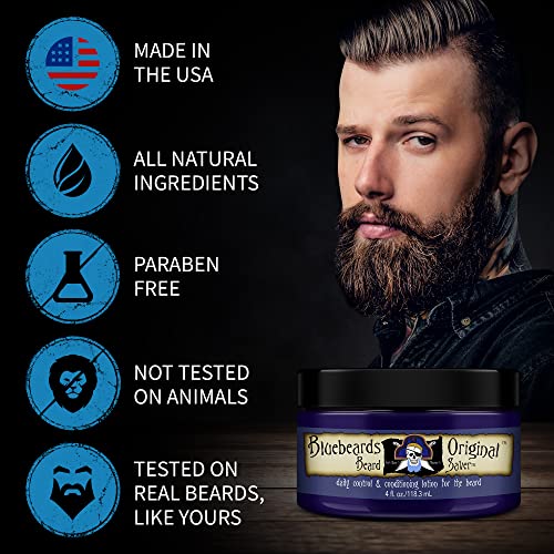 Bluebeards Original Beard Saver, 4 Oz. - Leave In Beard Conditioner For Men, Infused With Aloe & Lime - Beard Softener That Deeply Conditions And Moisturizes Your Beard And Skin - Made In Usa #TOP6