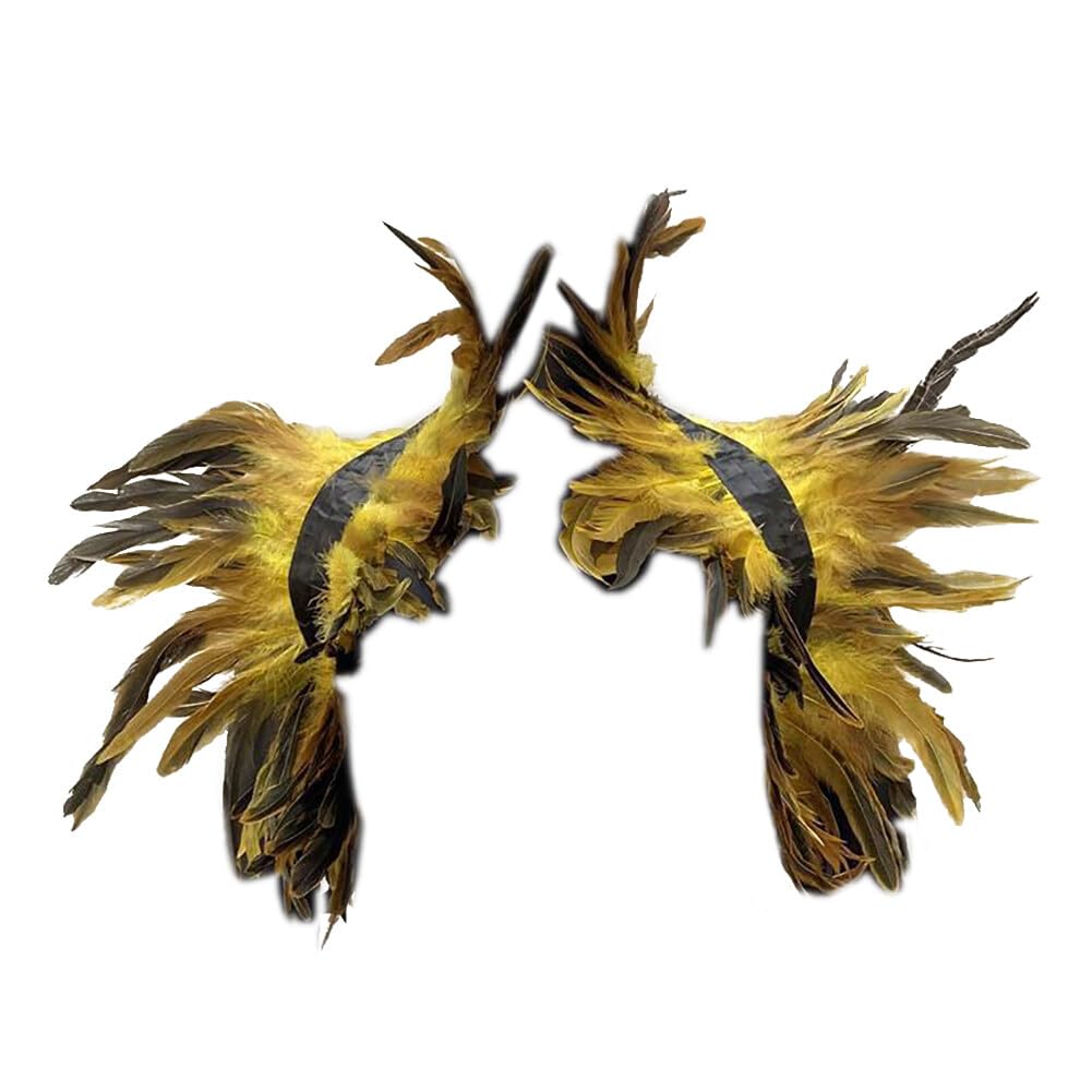 Collier Cape En Plumes Gothique – Accessoire Déguisement Vampire, Corbeau – Pour Halloween, Carnaval, Soirée à Thème (noir)