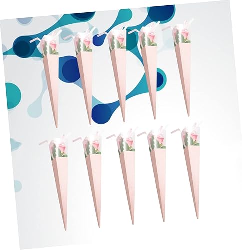 Miniatura 5 de FUNOMOCYA 10 unids caja púrpura bolsa de vidrio titular púrpura bolsas transparentes bolsas de papel rosa flores papel floral bolsa de embalaje de