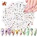EBANKU 48 Différents Styles Nail Autocollants Transfert à Eau Stickers Ongles Fleurs Papillon Feuille Designs pour Ongles DIY Nail Feuilles Motif Floral Nail Art Stickers