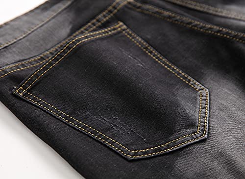 Choinanalc Men's Denim Shorts, Classic Ripped Short Jeans For Men(Black301,32) #TOP5