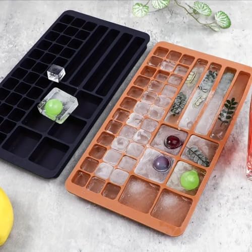 Image of All In One Silicone Ice Cube Tray | Multi Shape Cubes, Sticks & Large Molds | Easy Release, Stackable, Bpa-Free, Food-Grade | Ideal For Cocktails, Juice & Freezer Use