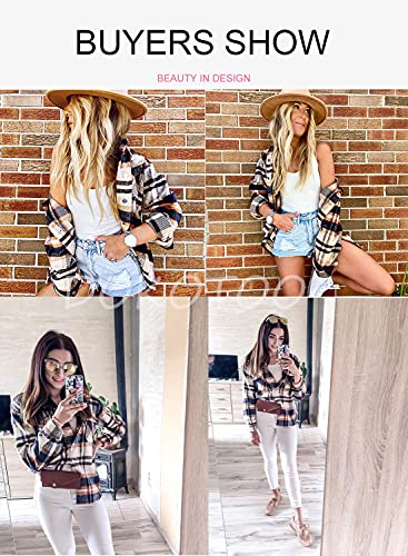 Dokotoo Womens Corduroy Button Down Shirts Boyfriend Long Sleeve Oversized Blouses Tops - Image 6