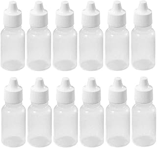 12PCS Plastic Squeezable Dropper Bottles Eye Liquid Dropper Container Sample Packing Bottles with Screw Caps and Plugs (30ml /1 oz)