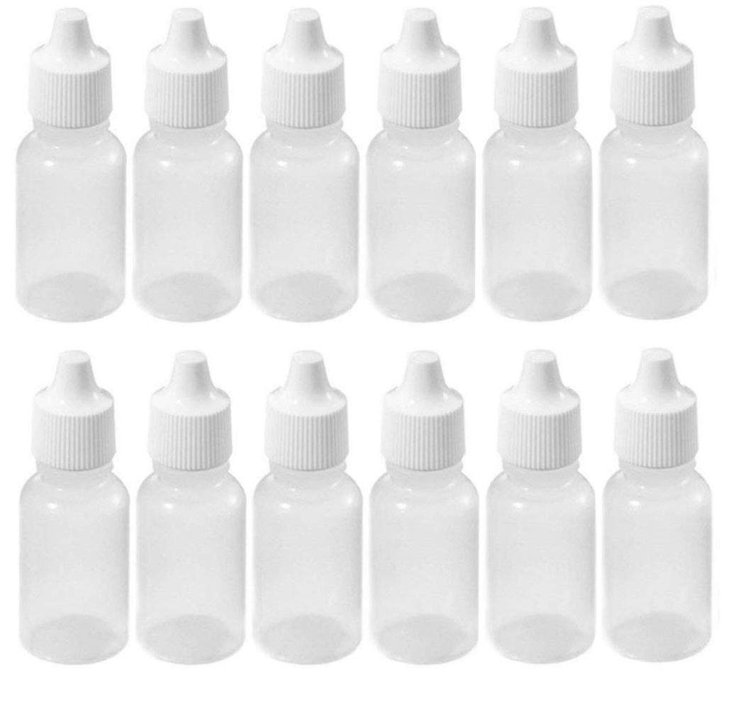 Bamboopack 12 Pcs 30ml Refillable Empty Eye Liquid Dropping Bottles Dropper Bottle Plastic Squeeze Bottle for Eye Drops Ear Drops Essential Oils