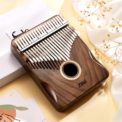 JJTTCX(シュティフ) カリンバ 17、21鍵 サムピアノ 木製 ポータブル 親指ピアノ 楽器 初心者用 大人用 キッズ 音楽ギフト 持ち運び キャリーバッグ チューンハンマー(21-note-round hole)