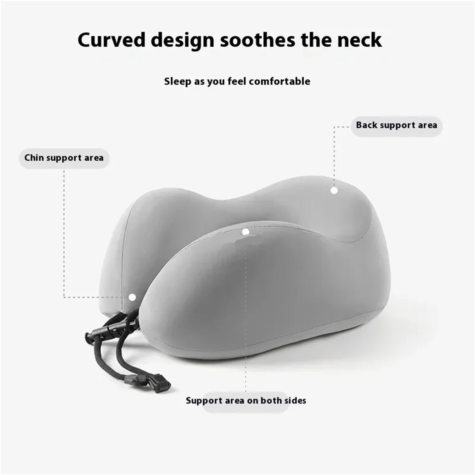 Almohada Látex Almohada refrescante en Forma de U látex y Seda Hielo for Proteger el Cuello Verano. Ideal for Viajes avión, Siestas la Oficina Mucho más(Green)