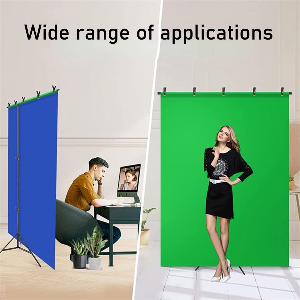 Telón de Fondo Chroma Key con Soporte | Fondo Compuesto Azul-Verde para fotografía | Pantalla Verde De Fotografía Portátil (Tamaño: 1.5x2m)