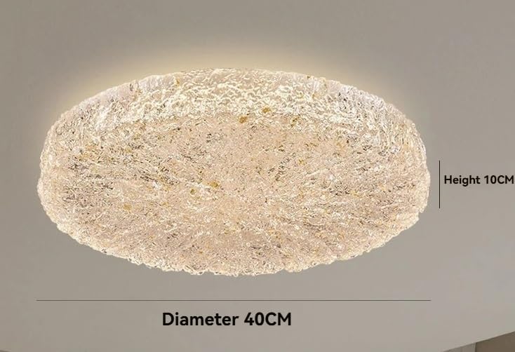 Lustre plafonnier LED en résine doré 40cm à intensité variable pour chambre