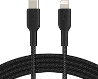Vista 4 de Belkin BoostCharge - Cable USB C a Lightning trenzado de nailon de 3.3 pies/1M, con certificación MFi de 18 W con Entrega de Energía, cable de carga