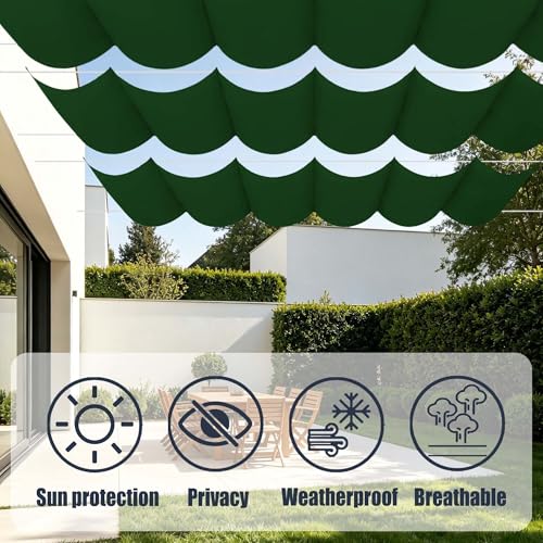 Voiles d'ombrage rétractables 650x350 cm imperméables avec oeillets de fixation - 4