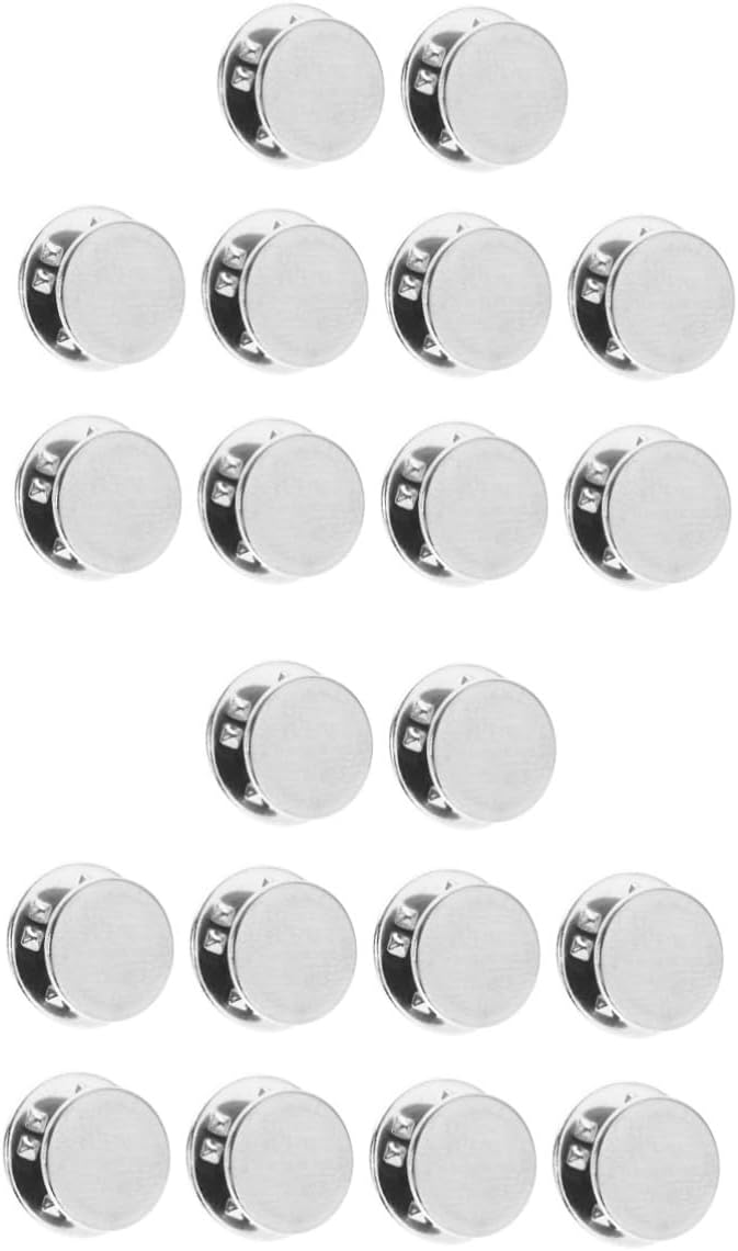 FOMIYES 20pcs Locking Pin Backs for Brooches Clutch Pin Back for Crafts and Tie Tacks Secure and Easy to Use for Jewelry Making