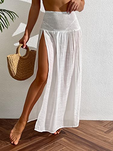 Image of ZAFUL Swimsuit Coverup for Women Slit to Thigh Beach Cover Ups Swim Bathing Suit Flowy Maxi Skirt